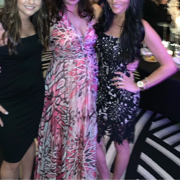 Black Midi Dress by Aqua Lace over Nude XS - Picture 3 of 9